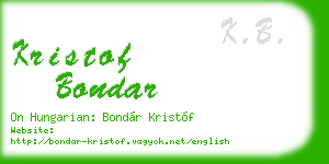 kristof bondar business card
