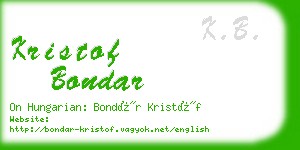 kristof bondar business card